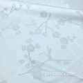 Tissu en satin jacquard blanc floral de polyester spandex tissé blanc